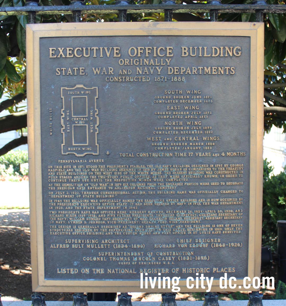 History plaque Old Executive Office Building