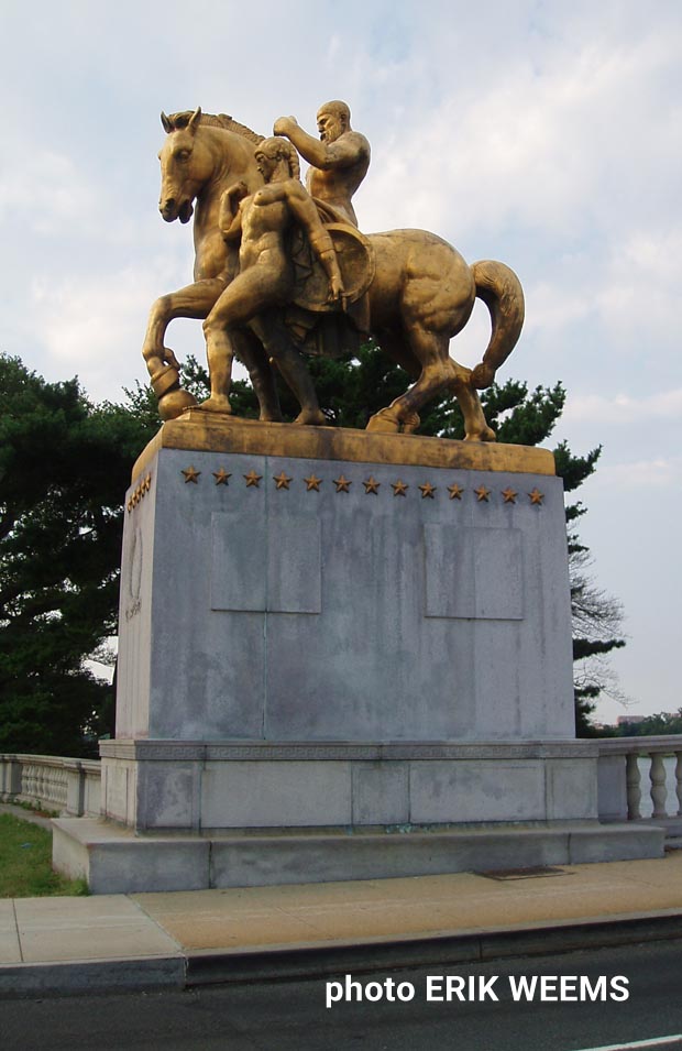 Golden War Sculpture Washington DC