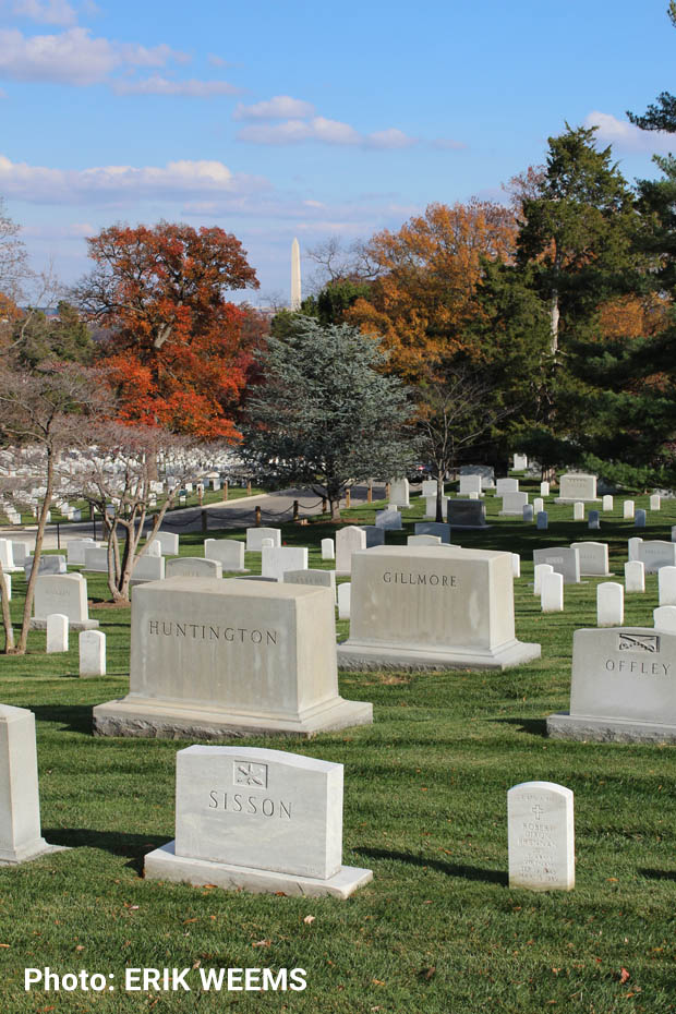 Arlington Cemetery AUtumn and Washington Monument