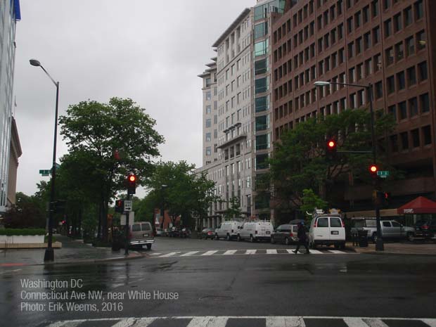 Connecticut Ave NW near White House - in the rain