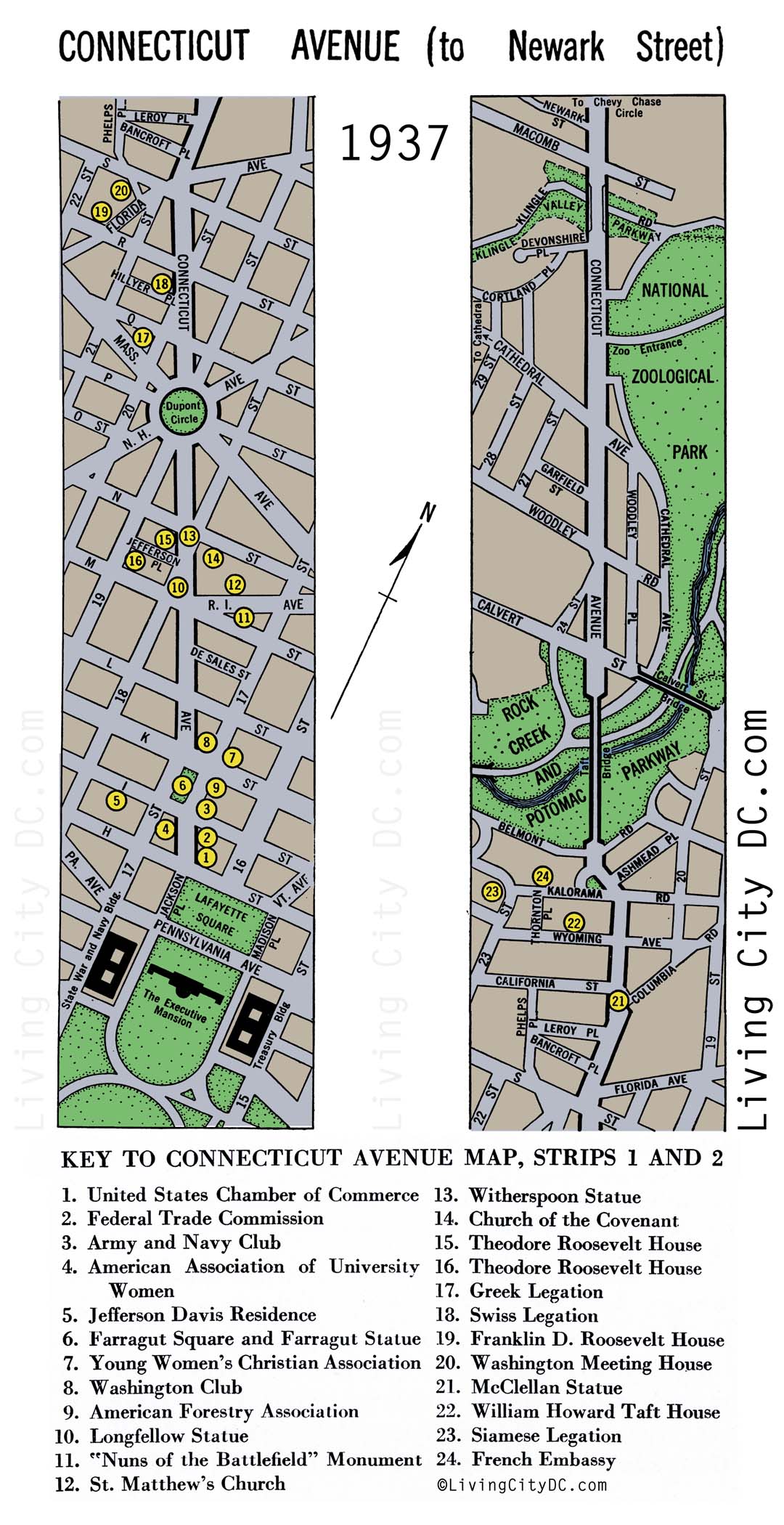 1937 Connecticut Avenue Map with Key High Points