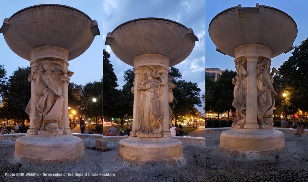 Three sides of the Dupont Circle Fountain