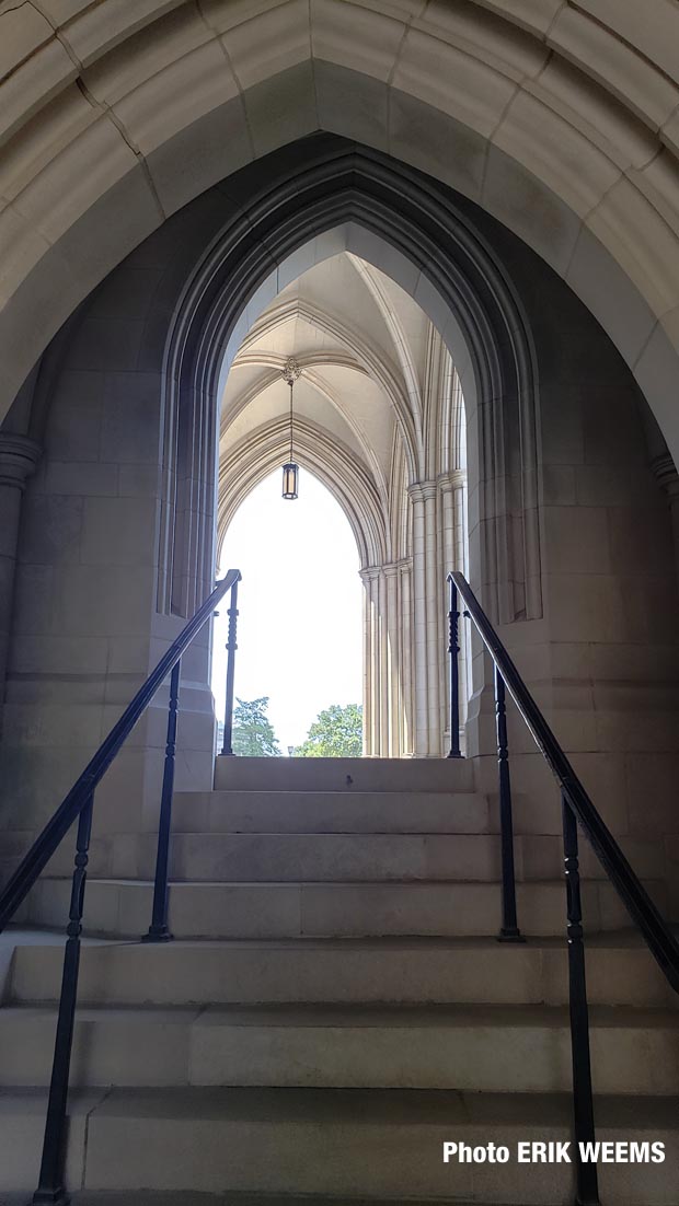 Stone stairwell at the National Cathedral