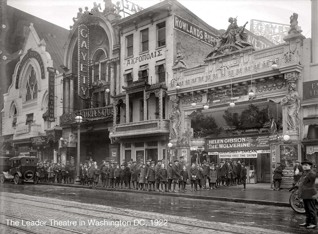 Port Arthur, The Gayety, the Leader Theater in Washington DC 1922 showing the film Adventures of Tarzan