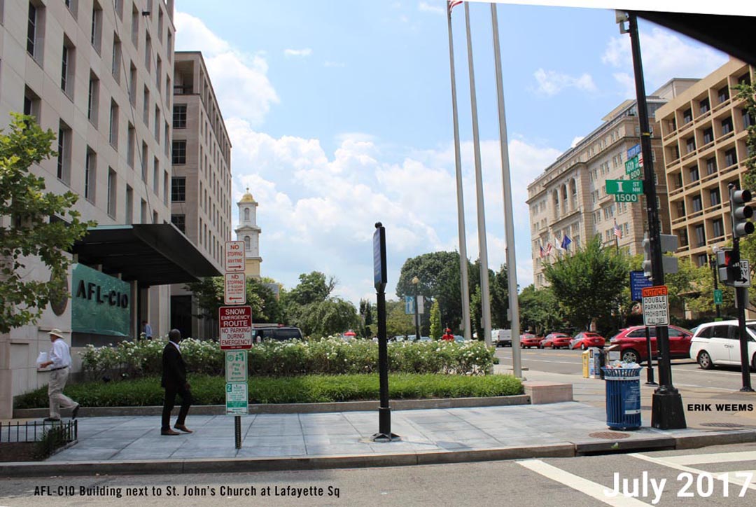 ALF CIO building next to St Johns church Lafayette Park DC