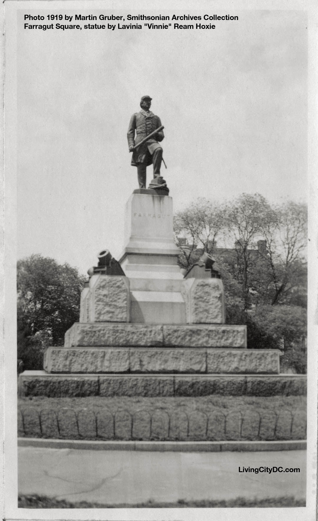 Farragut Square photo of statue 1919 by Martin Gruber