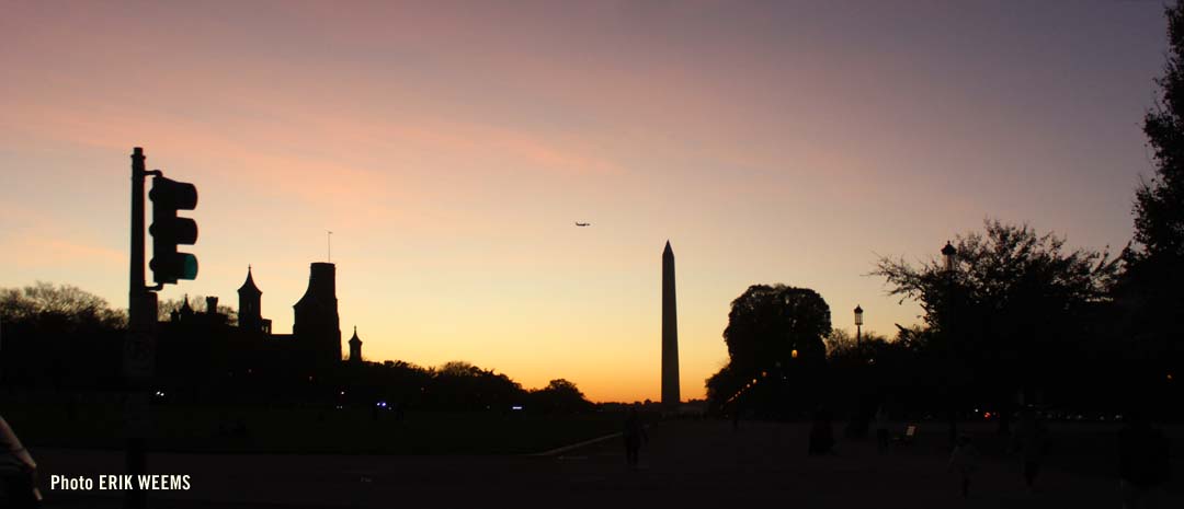 Silouhette of the Washington Monument