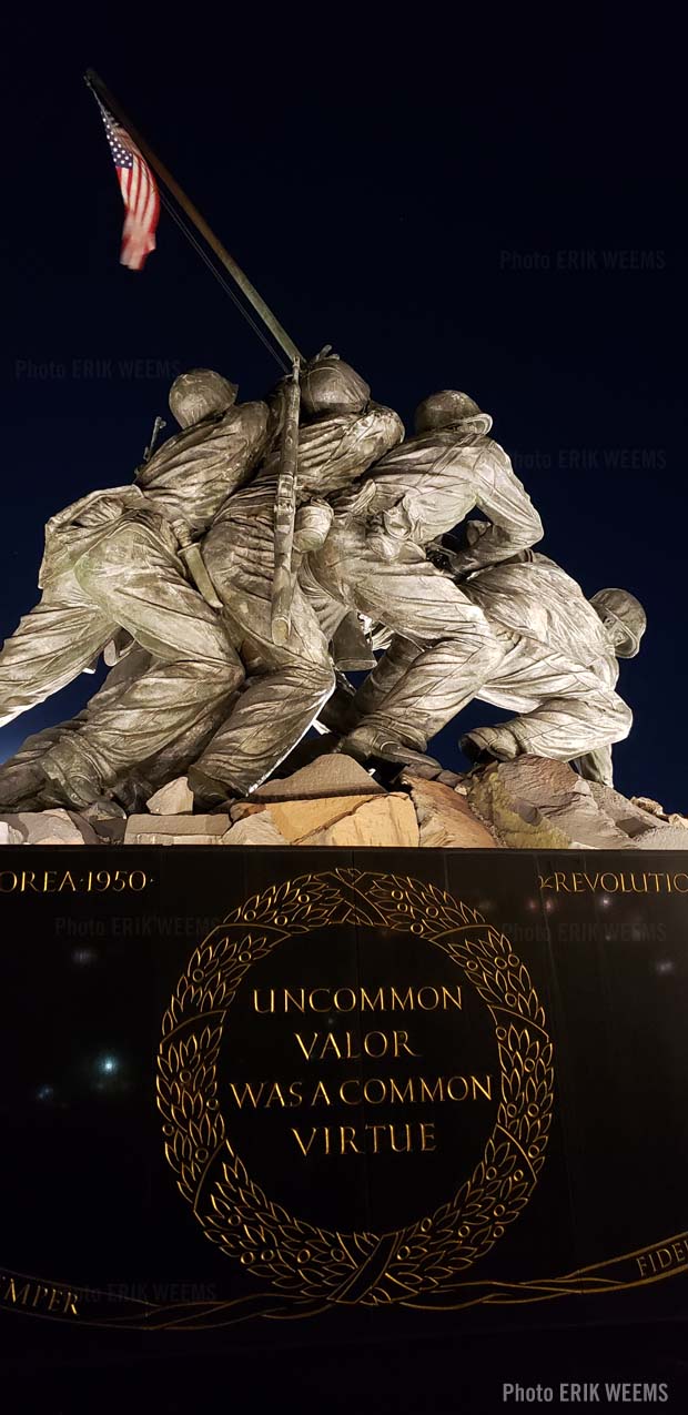 The Marine Carops War memorial - Iwo Jima Memorial at night