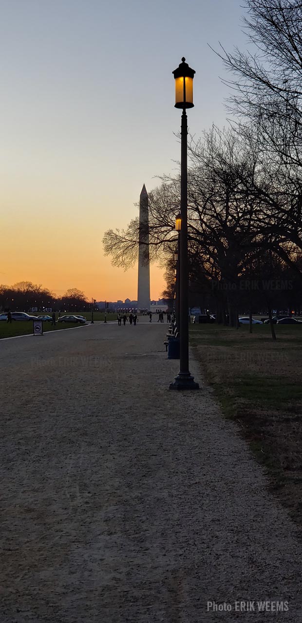 On the National Mall at sunset