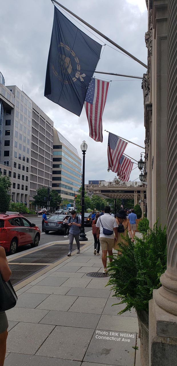 Click image to enlarge - Along Connecticut Ave with flags Along Connecticut Ave with flags