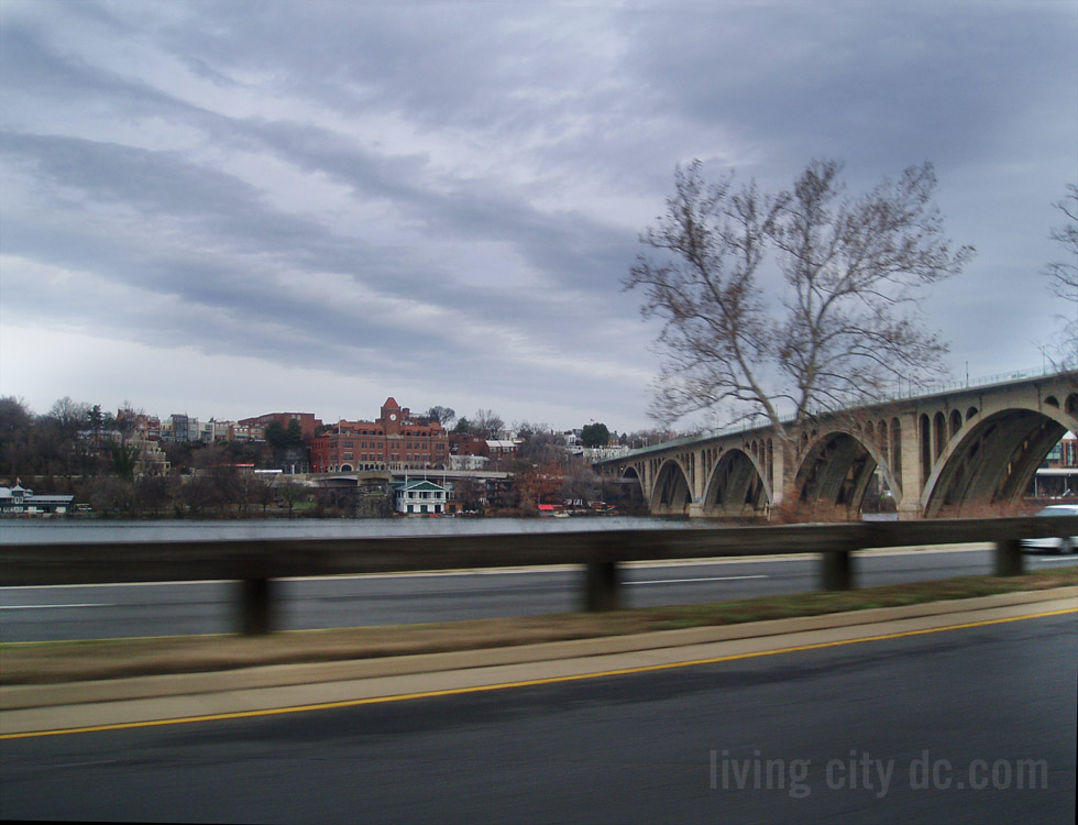 Key Bridge - winter along Potomac - Washington DC