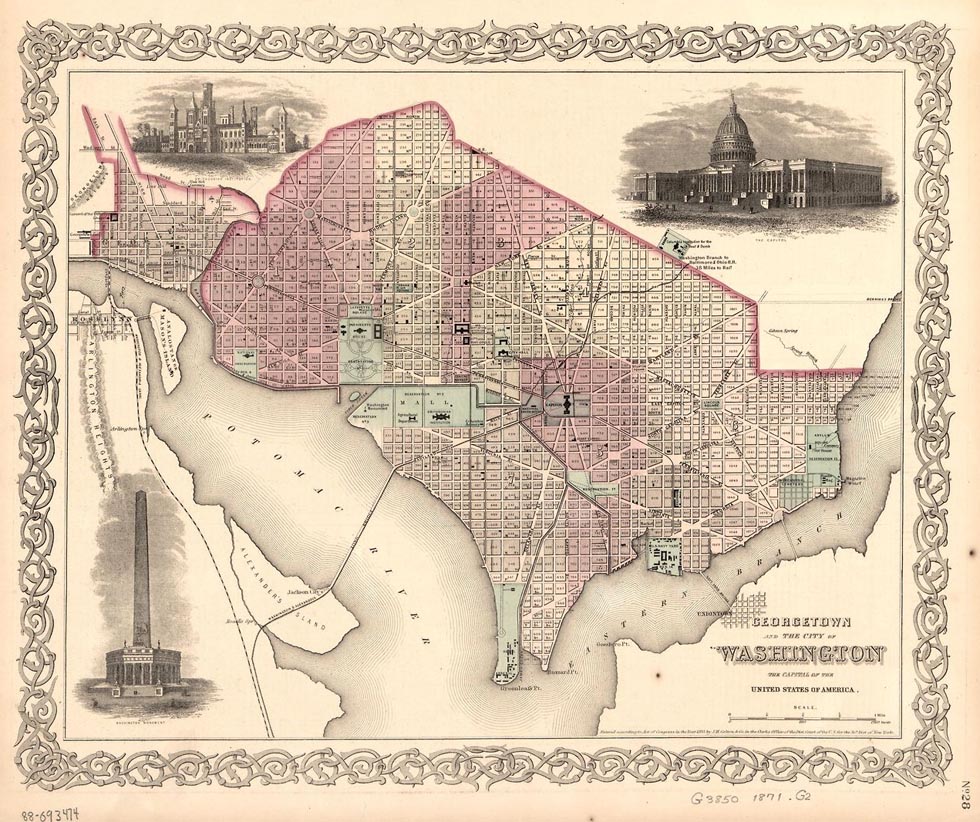 Map of Washington DC 1871