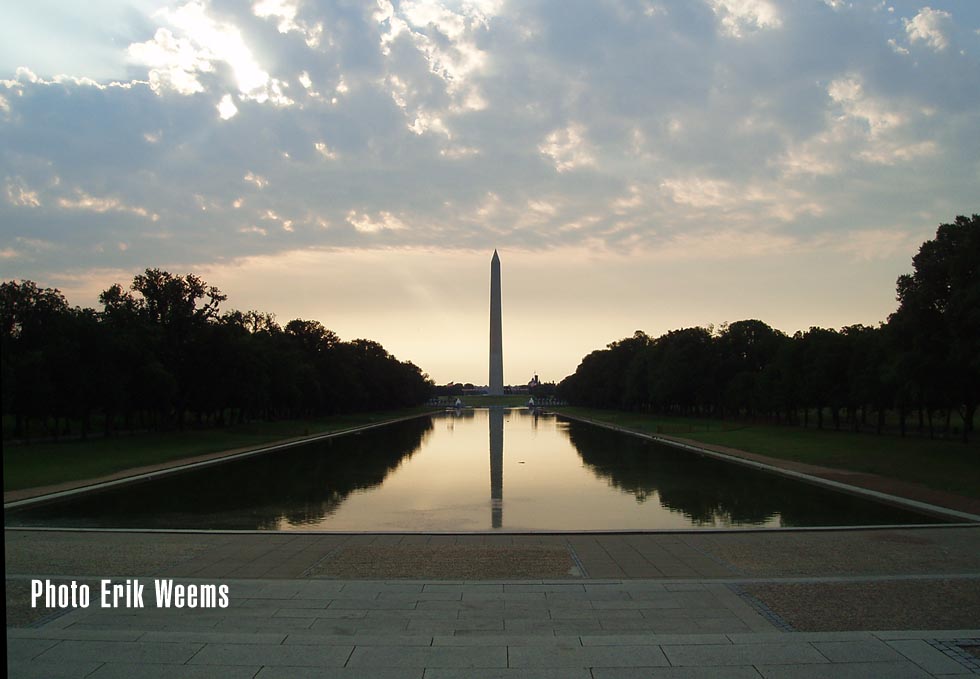 Washington Monument at Dusk - Reflecting Pool in DC