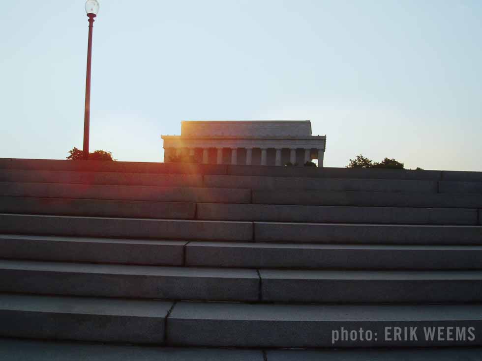 Lincoln Memorial from the steps along Ohio Drive in Washington DC
