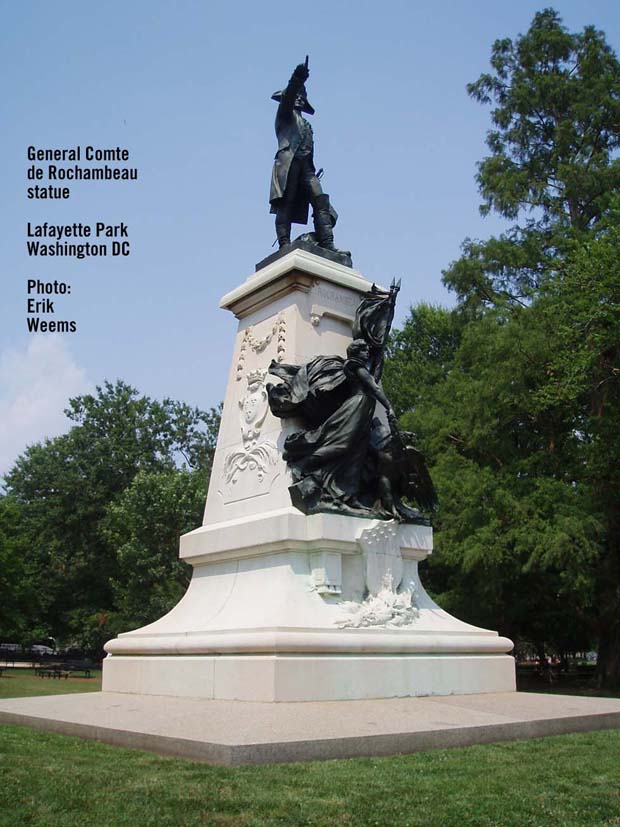General Comte de Rochambeau statue at Lafayette Park