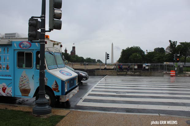 Washington DC Food Truck and Washington Monument