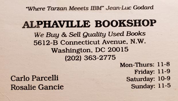 Alphaville Book Shop Washington DC