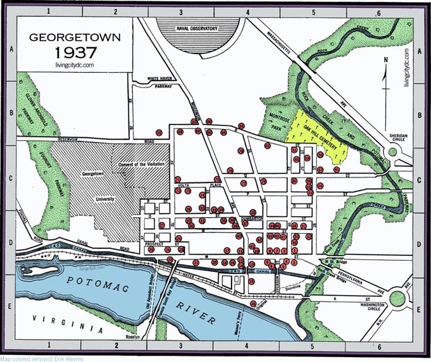 Georgetown Washington DC 1937 Map