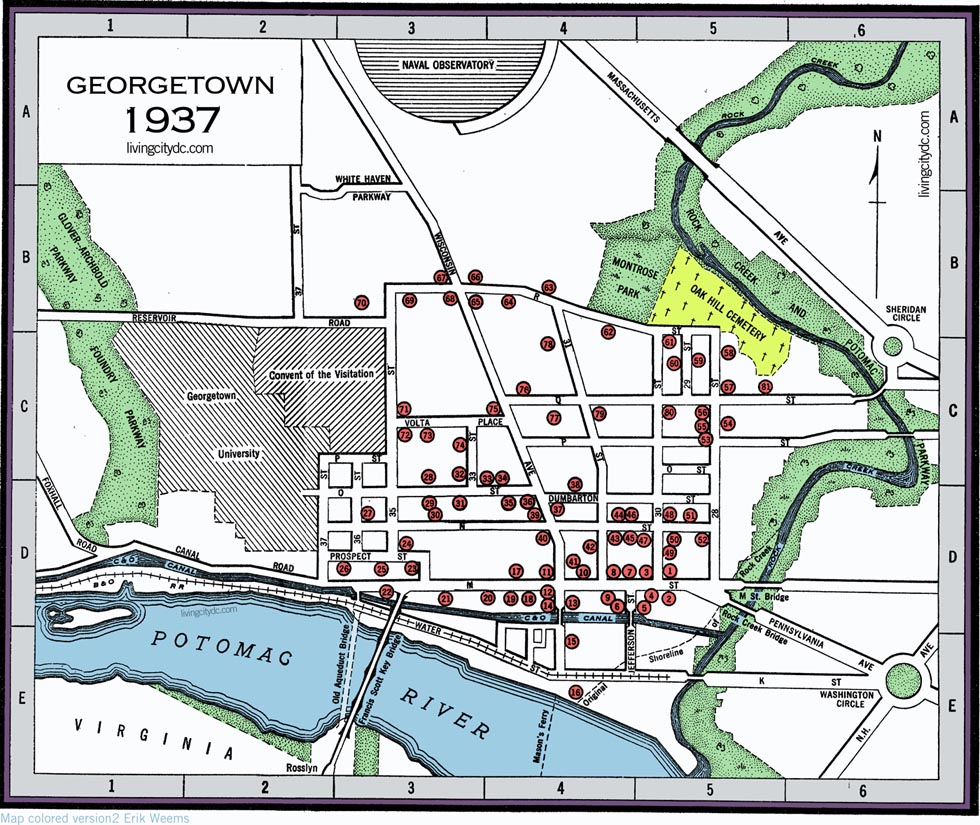 Georgetwon Washington DC Map 1937