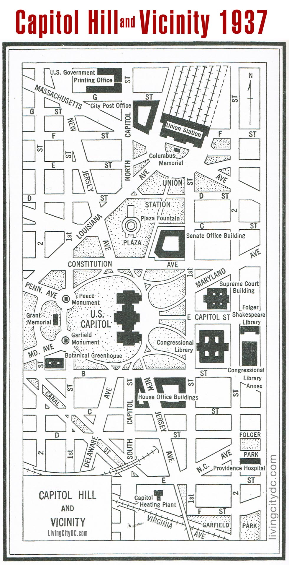 Capitol Hill Washington DC Map 1937