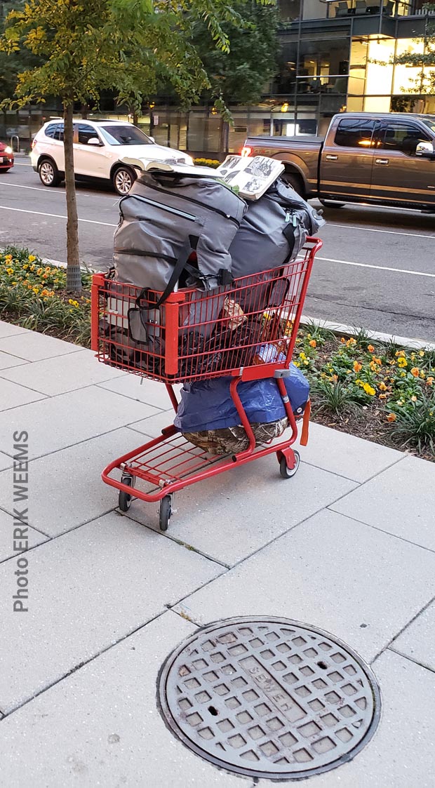 17th Street Homeless Baggage on cart