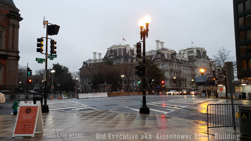 Old Executive Office Building after rain