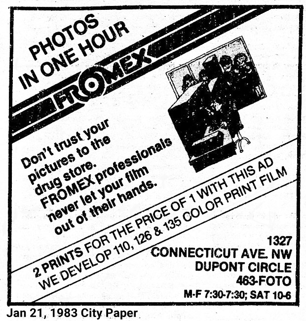 Fromex - Photos in one hour Connecticut Ave 1983
