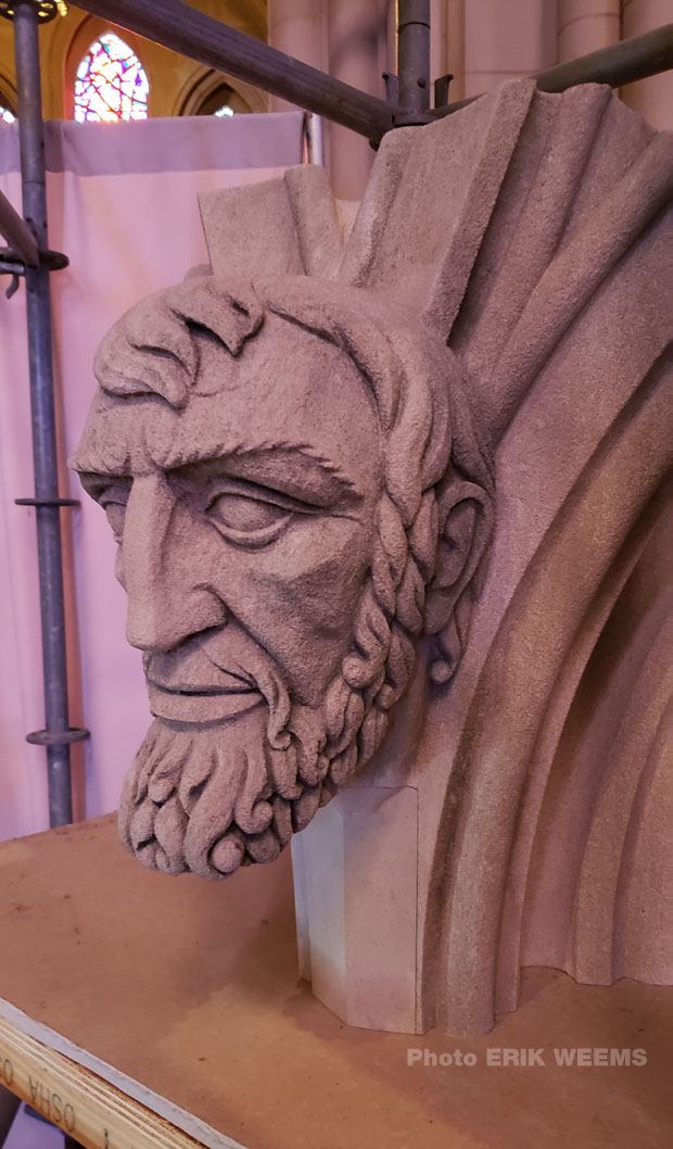 Carved head at the National Cathedral