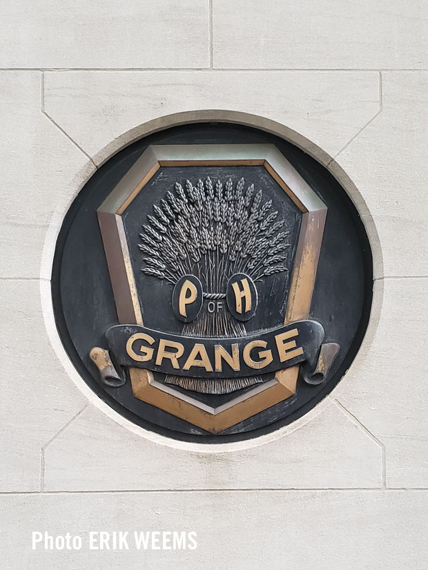 P of H Grange Seal on Wall near White House