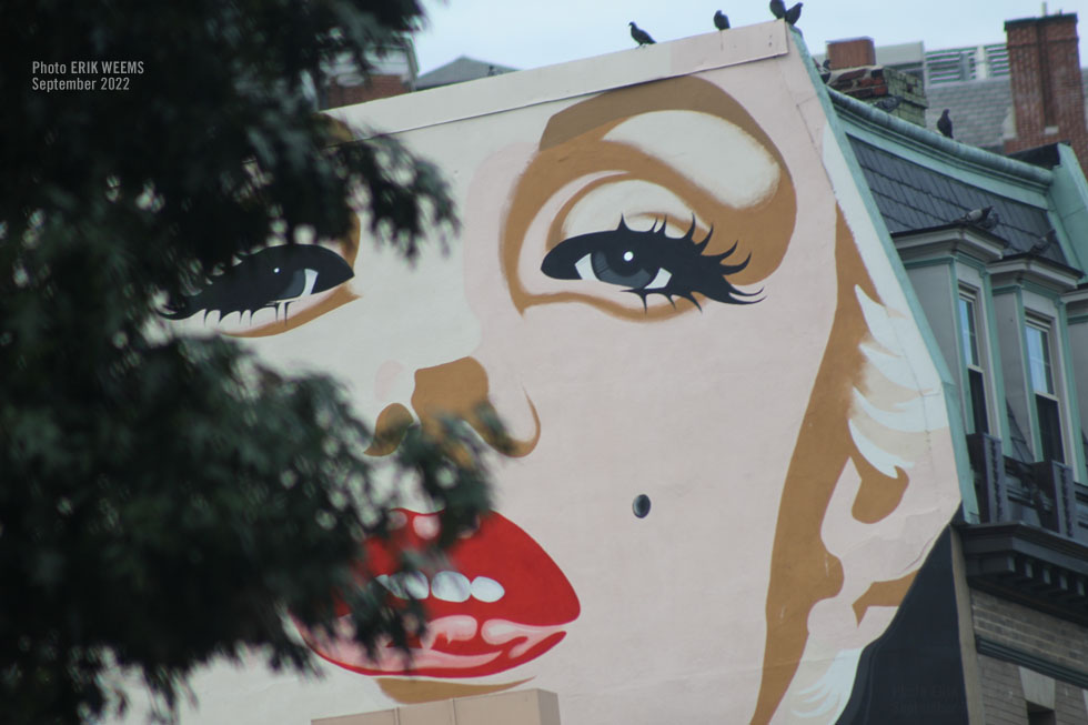 Marilyn Monroe Mural in Washington DC - detail close up