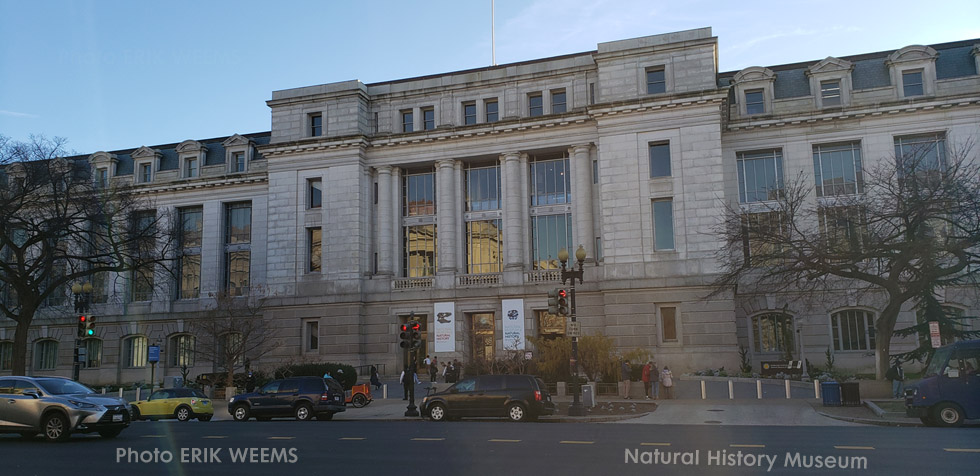 The Natural History Museum in Winter in Washington DC Constitution Entrance