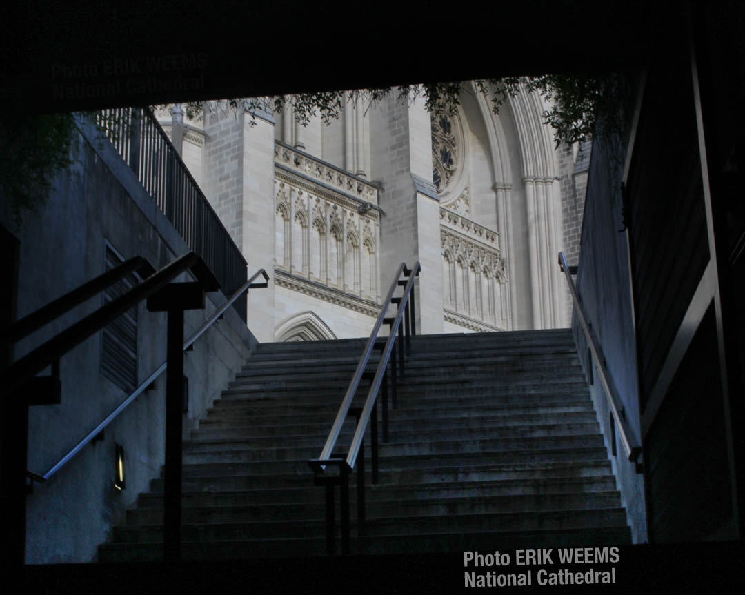 National Cathedral stairs from below