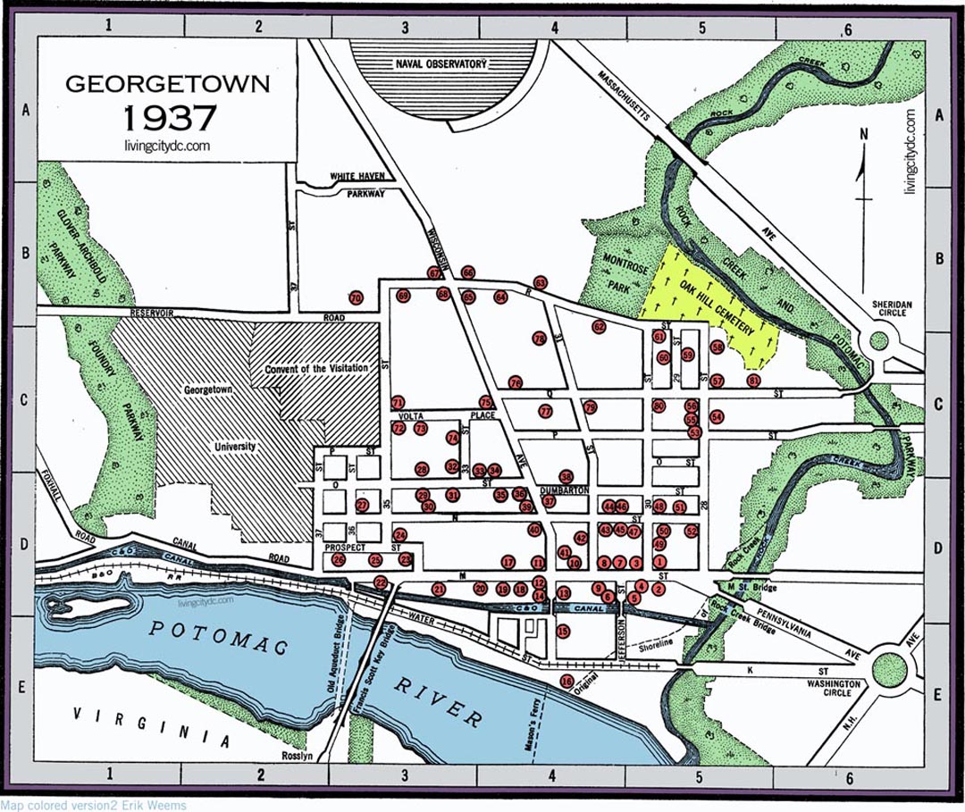 Georgetwon Washington DC Map 1937